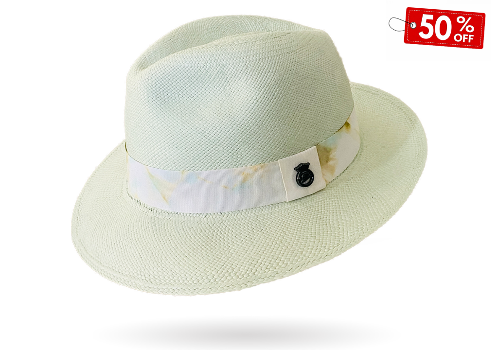 green pastel tie dye panama hat