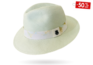 green pastel tie dye panama hat