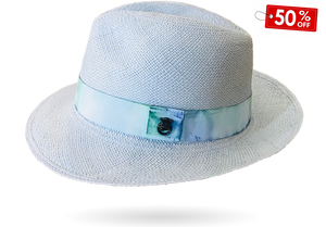 New! Superfine Brisa Tie Dye Baby Blue Fedora Panama Hat (Limited Edition) Panama Hat