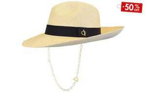 pierced and chained panama hat