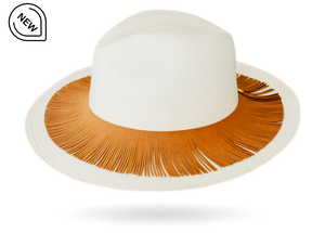 leather fringe hat