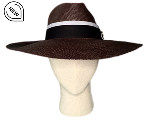 Wide brim Panama Hat black for woman