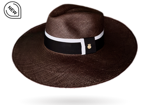 Black panama hat wide brim