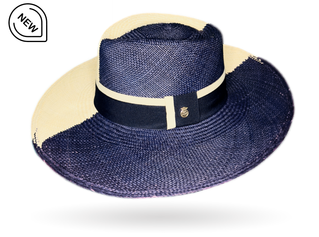 Panama Hat blue and cream