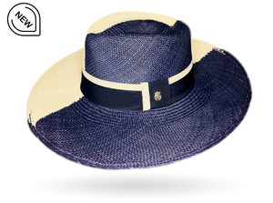 Panama Hat blue and cream