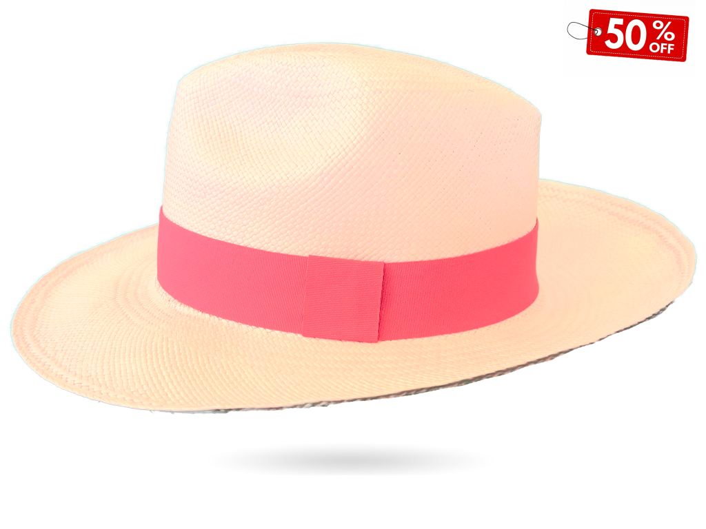 Woman panama hat pink