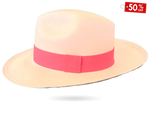 Woman panama hat pink