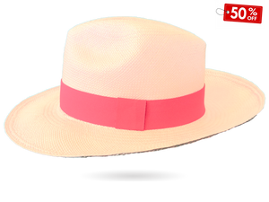 Woman panama hat pink