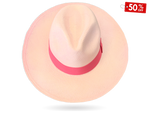 Pastel pink Panama Hat medium brim