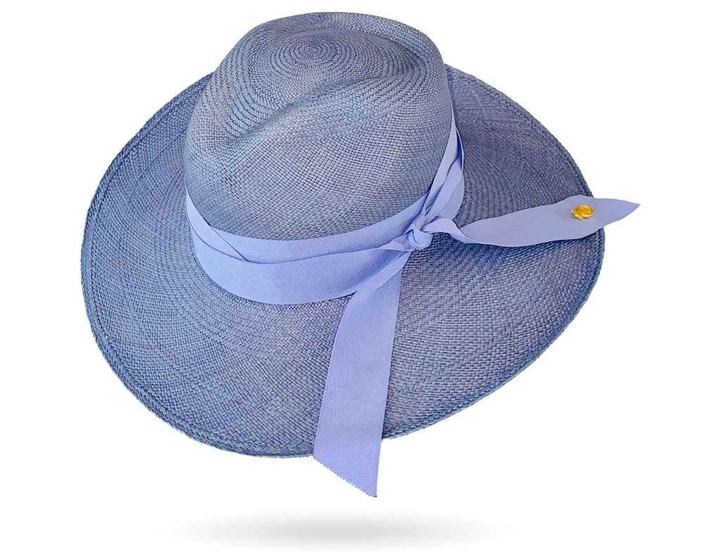 designer hat England for women lavender straw hat