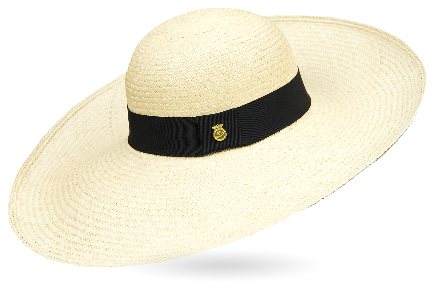 Ladies Folding LUXURY Panama Hat GLAM Beach Superfino Large Brim